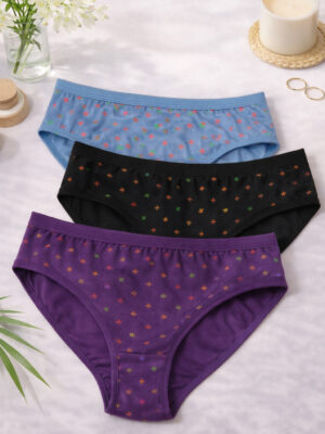 Women Innerwear Hipster Panty Pack of 3 Multicolor