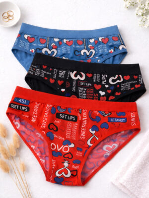 Women Mid Rise Hipster Panties Pack of 3 Multicolor