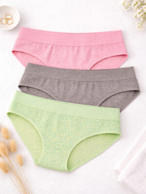 Ladies Comfortable Hipster Panty Pack of 3 Multicolor