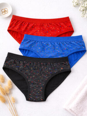 Women Classic Hipster Panties Pack of 3 Multicolor